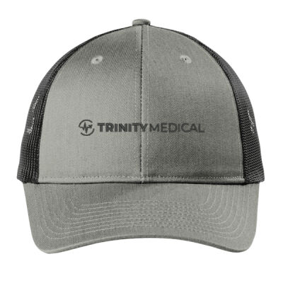 C402LP | Grey/Black | Embroidered Trinity - Low Profile Snapback Trucker Cap Thumbnail