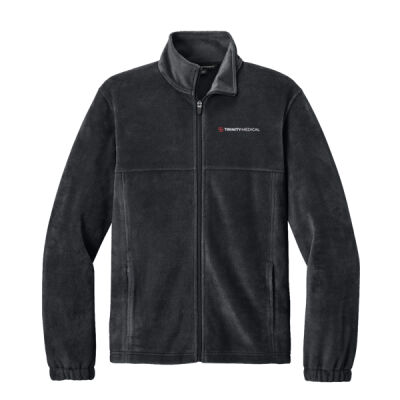 F190 | Black | Embroidered Trinity - Plush Fleece Full Zip Jacket Thumbnail