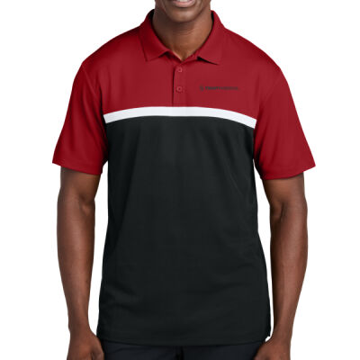 ST741 | Red/Black | Embroidered Trinity - UV Micropique Colorblock Polo Thumbnail
